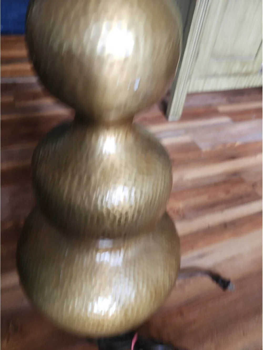 Vintage Handmade Wildwood 2014 Discontinued Brass Gourd Shaped Table Lamp 34